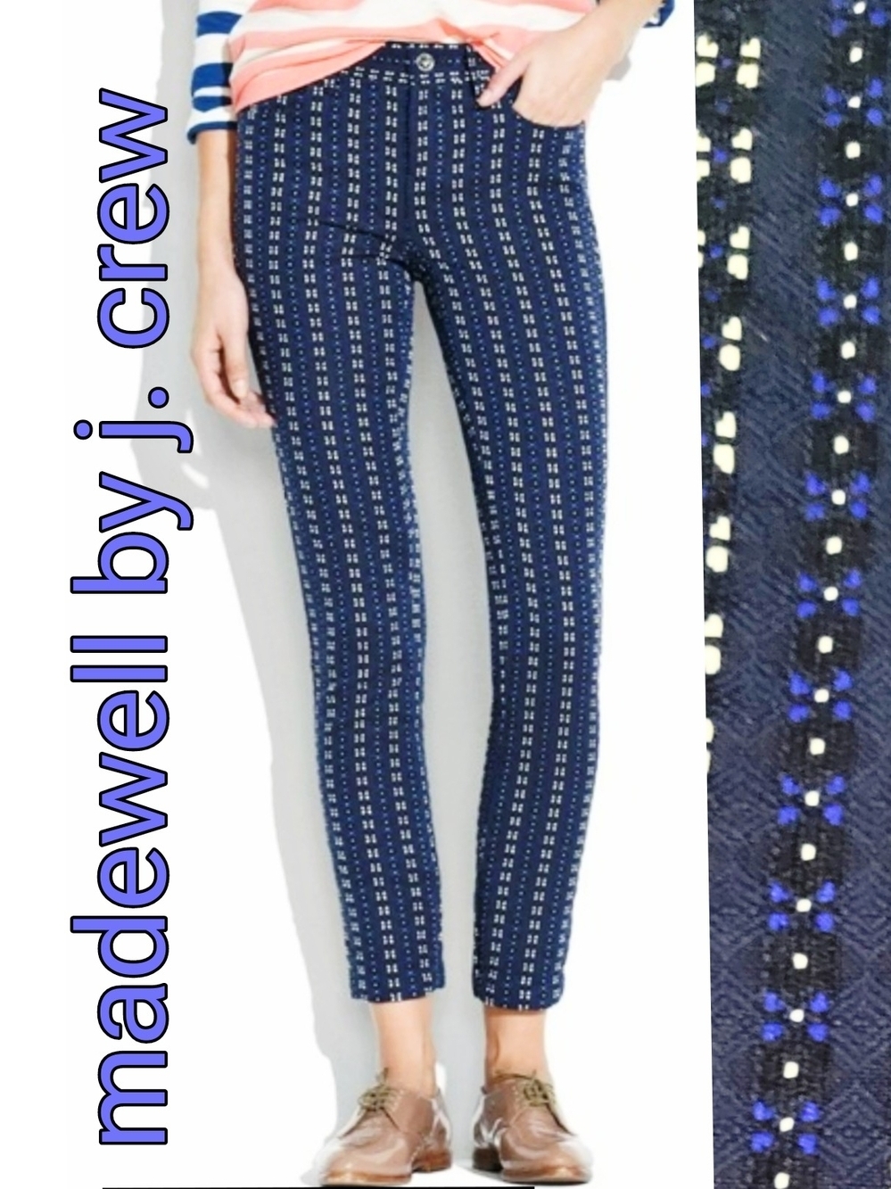 Madewell By J.crew Skinny Skinny Stitch-dot Embroidered Crop Pants